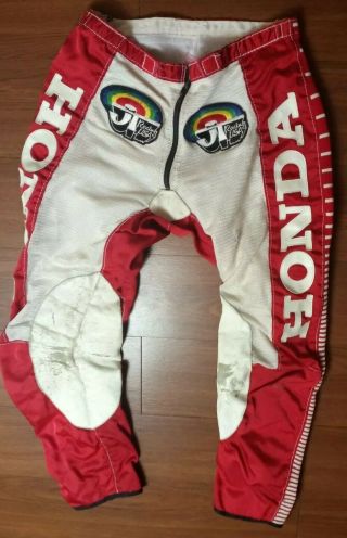 Vintage Jt Racing Usa Motocross Pants 32 " Red 70s 80s