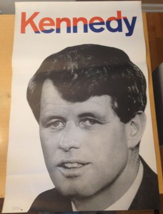 1968 Huge Classic Robert Kennedy For President Campaign Poster 38 " X25 "