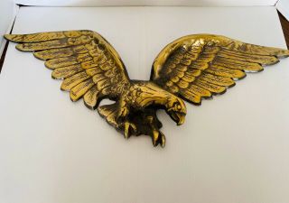 Vintage Cast Brass Federal American Eagle Wall Hanging Decor 25” Japan Patriot
