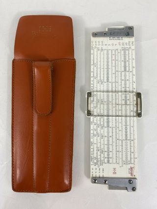 Vintage K & E Keuffel Esser Deci - Lon 68 1130 Slide Rule W/ Leather Case