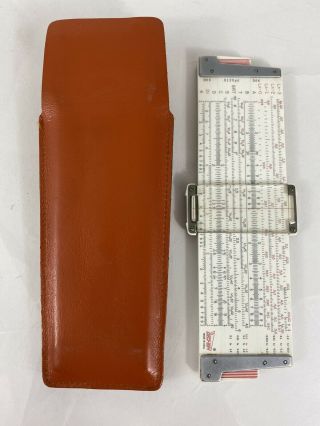 Vintage K & E Keuffel Esser DECI - LON 68 1130 Slide Rule w/ Leather Case 2