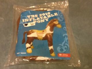 Inflatable 2010 Vbs Pony Horse 57 In.  Pinto Paint Brown White Blow Up Decoration