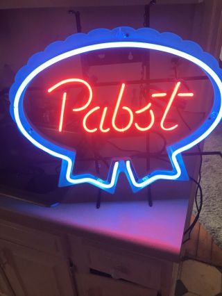 (vtg) Pabst Blue Ribbon Beer Pbr Neon Light Up Bar Sign