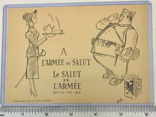 Salvation Army Rare War Service French Post Card Pc