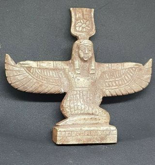 Ancient Egyptian Glazed Faience Winged Isis Statuette