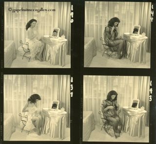 Bunny Yeager Vintage Contact Sheet Photograph Sultry Nikki Wyatt Boudoir Session 2