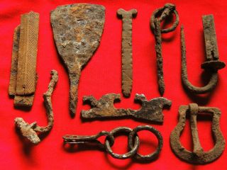 Ancient Iron Artifacts From The Vikings And The Middle Ages