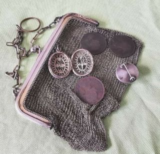 Metal Detecting Find c1900 Large Chainmail Purse With Silver Contents and Coins 2