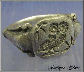 Owl Of Athena Ancient Legionary Silver Greek Roman Ring