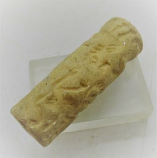 Old Near Eastern Hardstone Bead Seal With Impressions