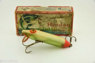 Vintage Heddon Glass Eye Vamp Spook Antique Fishing Lure In Correct Box Jj1