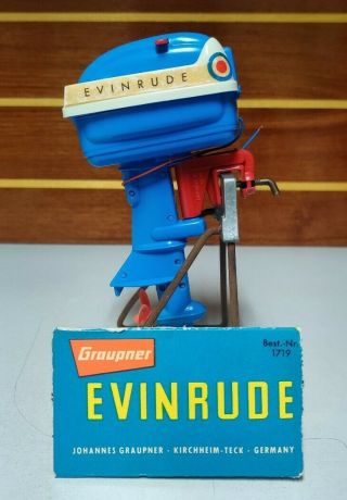 Vintage Groupner Electric Battery Operated Evinrude Toy Outboard Motor