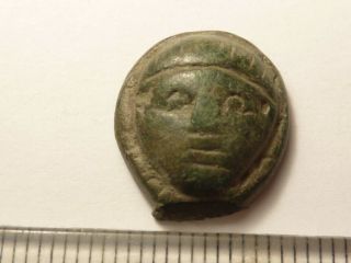 4449 Ancient Roman Bronze Human Head Applique / Mount / Attachable