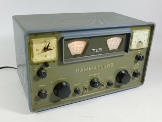 Hammarlund Hq - 100c Vintage Ham Radio Receiver W/ Clock (powers Up,  Clock Runs)