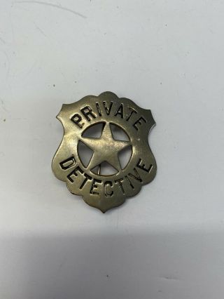 Vintage 1900s Obsolete Private Detective Badge Usa Obsolete