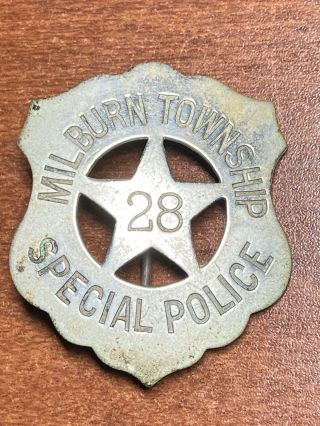 Vintage Special Police Badge Milburn Township Jersey
