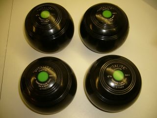 Vitalite Lawn Bowls Set Of 4 Size 3 (4 7/8) Made In England