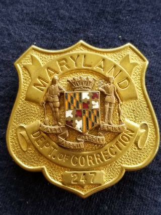 Classic Maryland Dept Of Corrections Breast Badge 247