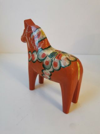 Antique Swedish Hand Made Dala Horse From Middle 1900´s 7 " High
