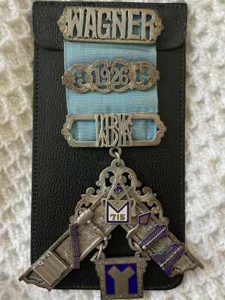 Antique Masonic Louis Wagner Lodge 715 Medal Mason Jewel 1926
