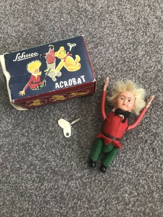 Rare Vintage Schuco Wind Up Tumbling Peter The Acrobat Box & Key Nr