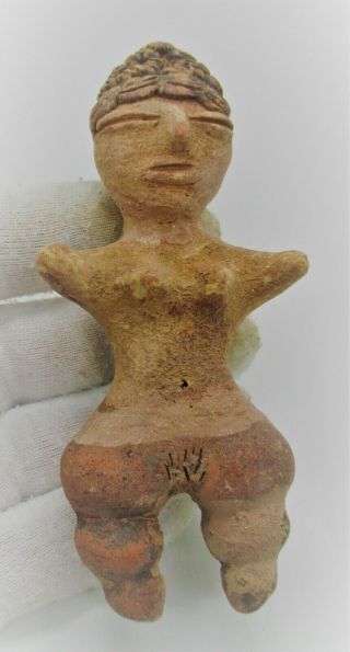 Circa 1000 Bce Ancient Syro - Hittite Terracotta Fertility Figure