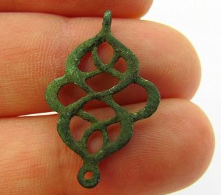 Ancient Norse - Viking Bronze Open Work Pendant Circa 900 Ad (697)