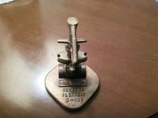 Mini Brass B - 101 Machine Paperweight With Base - Mueller Company Decatur,  Illinois