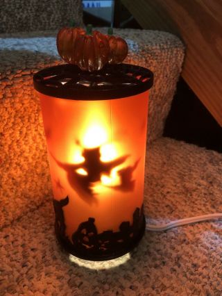 Vintage Avon Rare Collectible Halloween Motion Lamp Light Witches Ghosts Scene