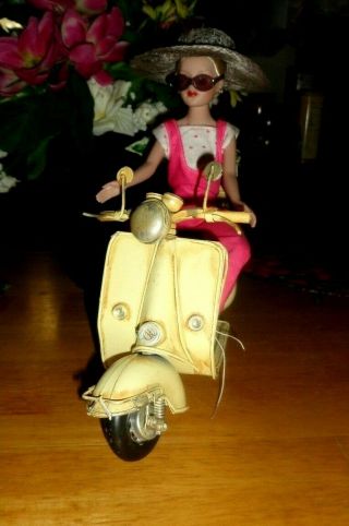 Unique Vintage Handmade Metal Motor Bike,  Scooter - Barbie,  Ken,  Gi Joe,  Tiny Kitty