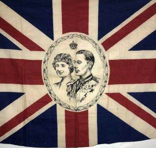 Union Jack Coronation Flag King George Vi And Queen Mum England