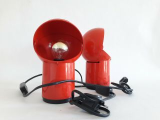 Vintage Red Pop Plastictable Or Wall Lamp Era Enzo Mari Sottsass Gio Ponti