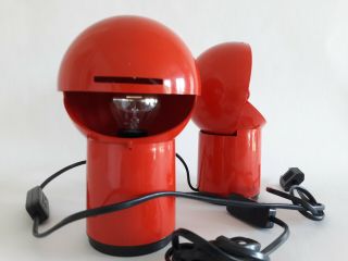 VINTAGE RED POP PLASTICTABLE or WALL LAMP era enzo mari sottsass gio ponti 2