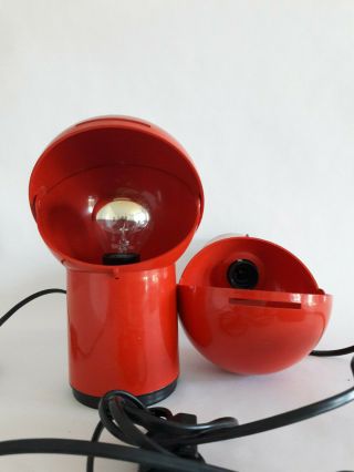 VINTAGE RED POP PLASTICTABLE or WALL LAMP era enzo mari sottsass gio ponti 3
