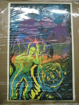 Zap 1971 Black Light Poster Vintage Psychedelic Rare C68