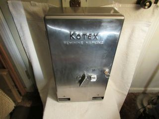 Vintage Kotex Vending Machine Dispenser Coin Op Stocked Maxi Pad Ssteel