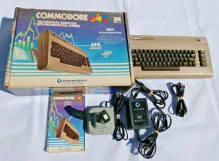 Complete W Box Commodore 64 Computer In Black And White Vtg