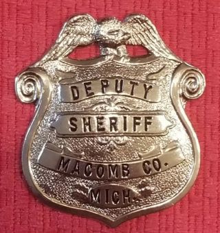 Police Badge Vintage Obsolete Macomb County Michigan Sheriff 