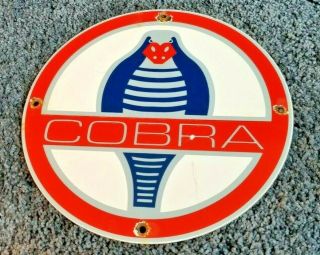 Ford Motor Co Porcelain Cobra Sales Service Gas Vintage Style Automobile Sign