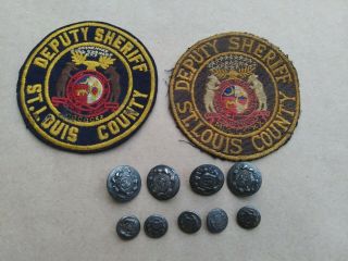 Vintage Missouri Police Uniform Buttons And Patches - St.  Louis County - Sheriff