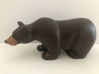 Big Sky Carvers Bears Jeff Fleming Solid Wood 12” Brown Bear Carving Sculpture