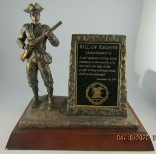 Nra 2nd Amendment Bill Of Rights Minuteman Statue Bronze Type