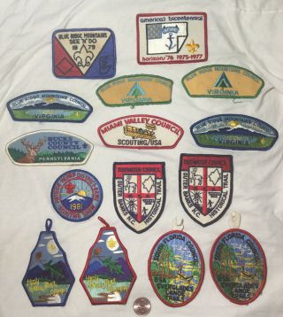 Assortment Of 15 Boy Scout Patches From Various Locations/years
