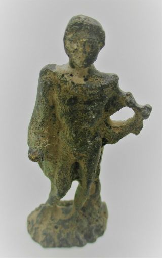 European Finds Circa 200 - 300 Ad Ancient Roman Bronze Statue Of Apollo