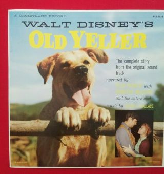 Vintage Nm Lp Disneyland " Old Yeller " Ost Wdl 3024 Fess Parker Dorothy Mcguire