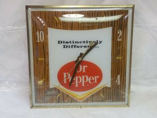 Vintage 1960’s Pam Dr.  Pepper Lighted Wall Clock “distinctively Different.  ”