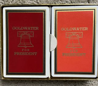 Vintage Rare Arrco Double Deck " Goldwater For President " Playing Cards,  C.  1964