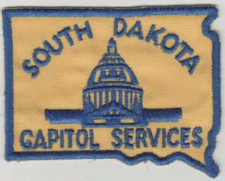 Vintage South Dakota Capitol Services Patch Sd State - Shaped