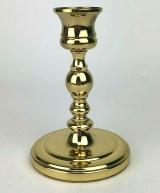 Vintage Baldwin Brass Candlestick Holder 4 - 3/4 " Tall 3 " Base Forged In America