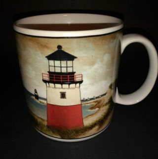 David Carter Brown By The Sea Coffee Mug Lighthouse Sakura Oneida 2001 Vintage